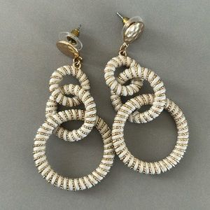 Gold & White Earrings NWOT